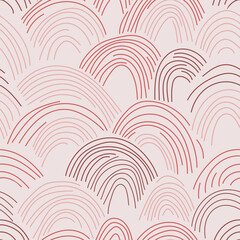 Retro backgrounds. Seamless pattern with swirl, twirl, lines. Twisted and distorted texture in trendy retro 60s-70s style.