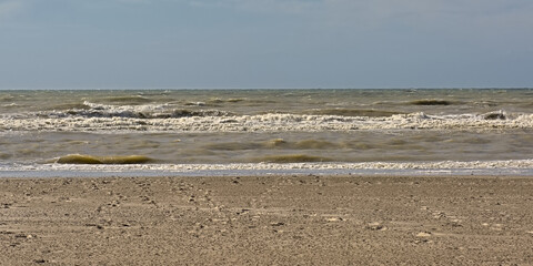 Waves of the northsea on the Belgian coast