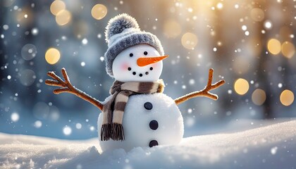 Fototapeta premium snowman of snow