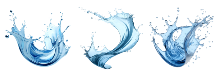  Blue water Spiral liquid splash swirl wave on transparent background cutout, PNG file. Many assorted different design. Mockup template for artwork graphic design