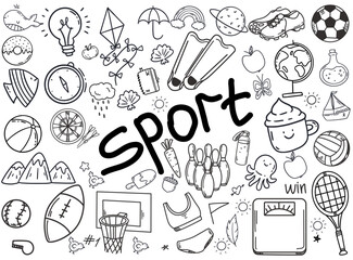 hand- drawn sports doodles