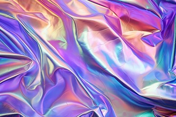 rainbow spilled petrol plastic wrap overlay backdrop. crumpled and draped textured cellophane material