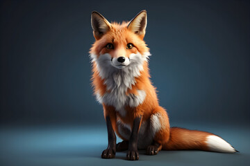 Obraz premium red fox on dark background