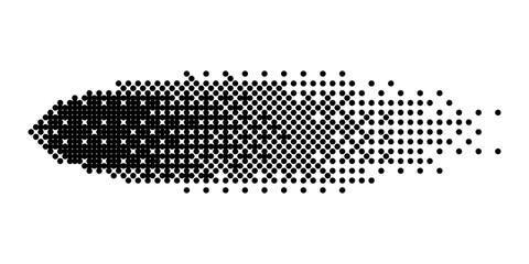 Abstract halftone oval with blur. Vector ellipse shadow in comic or manga style.