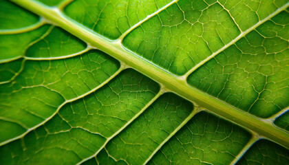 Fototapeta premium Microscopic Detail of Green Leaf Veins