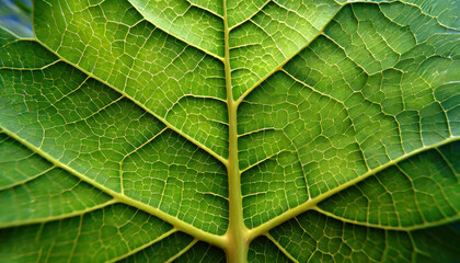 Fototapeta premium Microscopic Detail of Green Leaf Veins