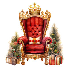 armchair with golden ornament - obrazy, fototapety, plakaty