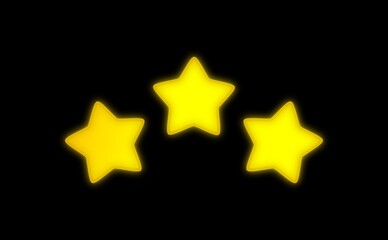 Three stars on black background.
