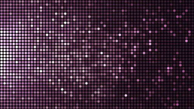 Light rose gold disco lights background. Disco party glowing animation. VJ animation. Flicker wall lights. Night club, music video, LED screen and projector, glamour and fashion event, jazz, pop. 4k.