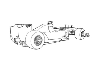 Silhouette F1 Car Vector