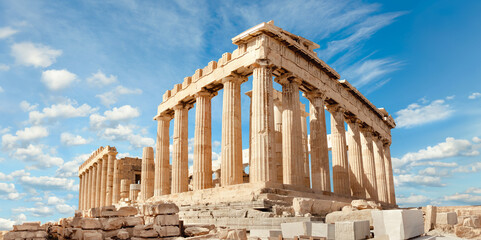 Parthenon on the Acropolis hill in Athens, Greece - obrazy, fototapety, plakaty