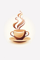 Obraz premium A picture of a steaming cup of coffee. Perfect for showcasing the warmth and comfort of a hot beverage. Ideal for use in coffee shop promotions or to add a cozy touch to food and drink blogs