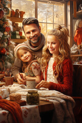 Obraz na płótnie Canvas beautiful christmas houdehold warm scenery