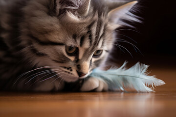 Close-up shot of a cute cat