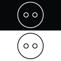 Shirt button Icon Vector, Black and White Version Design

