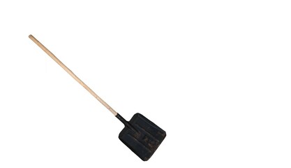 black snow cleaning shovel isolated on white