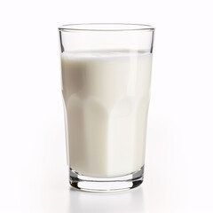 Glass of milk Isolated on a white background. Dairy product close-up.