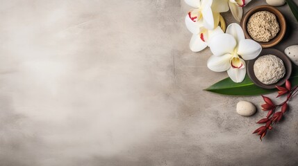 items for spa treatments with space for text.