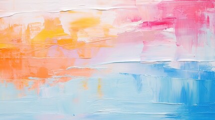 Closeup of abstract rough colorful colors painting texture, with oil brushstroke, pallet knife paint on canvas - Art background