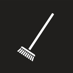 black background Broom Dustpan Long Vector