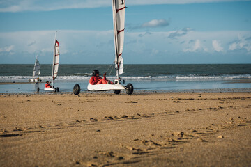Fototapeta premium Sail Buggy on a sandy beach