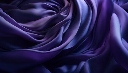 Flowing purple silk curtain adds elegance to abstract textured backdrop generated by AI