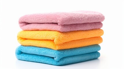 Obraz na płótnie Canvas stack of colored kitchen towels.