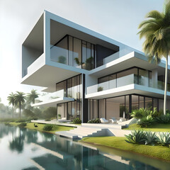 Fototapeta premium Very beautiful and very interesting house