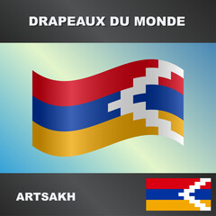 Drapeau ondul&eacute; par le vent d'Artsakh