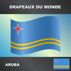 Drapeau ondulé par le vent d'Aruba
