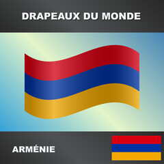 Drapeau ondulé par le vent d'Armenie