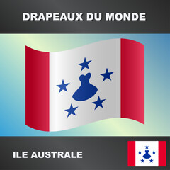 Drapeau ondul&eacute; par le vent de l'ile Australe