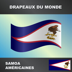 Drapeau ondul&eacute; par le vent des iles Samoa Am&eacute;ricaines