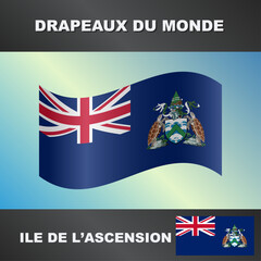 Drapeau ondul&eacute; par le vent de l'ile de l'Ascension