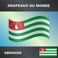 Drapeau ondul&eacute; par le vent d'Abkhazie