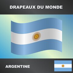Drapeau ondul&eacute; par le vent d'Argentine