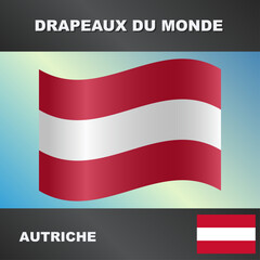 Drapeau ondulé par le vent dAutriche