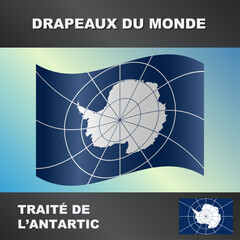Drapeau ondul&eacute; par le vent du Trait&eacute; de l'Antartic