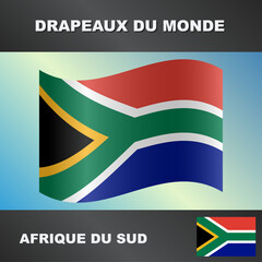 Drapeau ondul&eacute; par le vent d'Afrique du Sud