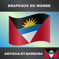 Drapeau ondul&eacute; par le vent de Antigua et Barbuda