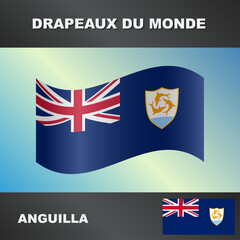 Drapeau ondul&eacute; par le vent d'Anguila