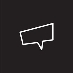 white line bubble icons on isolated black background.  Chat icon  vector illustration.
