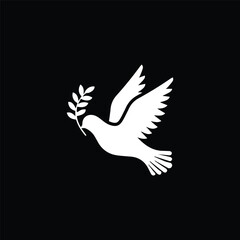 Peace Bird Vector Art, Icons,black background