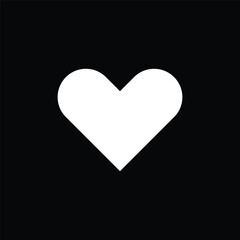 Heart suit icon, white heart sign black stencil of card suit, black silhouette. Poker playroom, card game and trick, poker tournament. Vector icon, sign, symbol 
