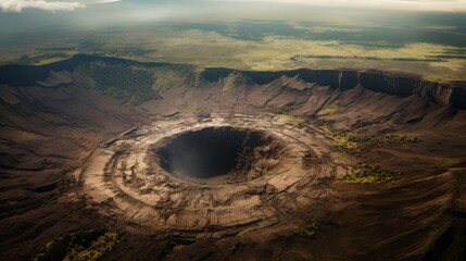 crater of an extinct volcano.