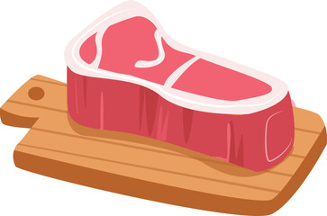 Cartoon meat products. Set of vector steaks. Steak. product ingredient illustration