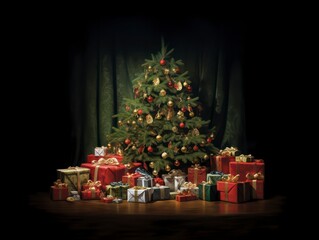 christmas tree with presents