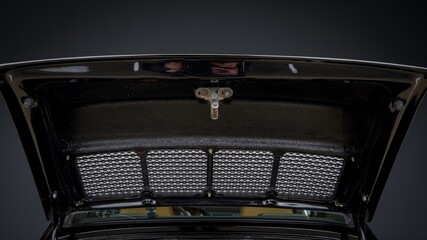 Underside of a car decklid