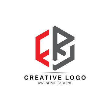 FRJ letter polygon shape creative logo design icon