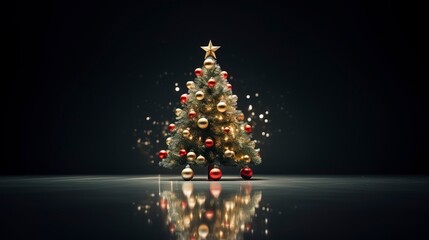 Christmas tree, magical light. Generation AI